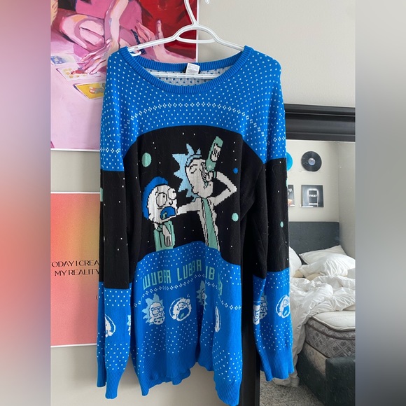 RICK AND MORTY XMAS SWEATER - Picture 1 of 2
